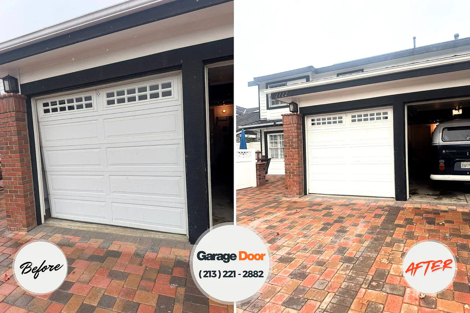 Before and after: garage door repair Brass Castle, NJ